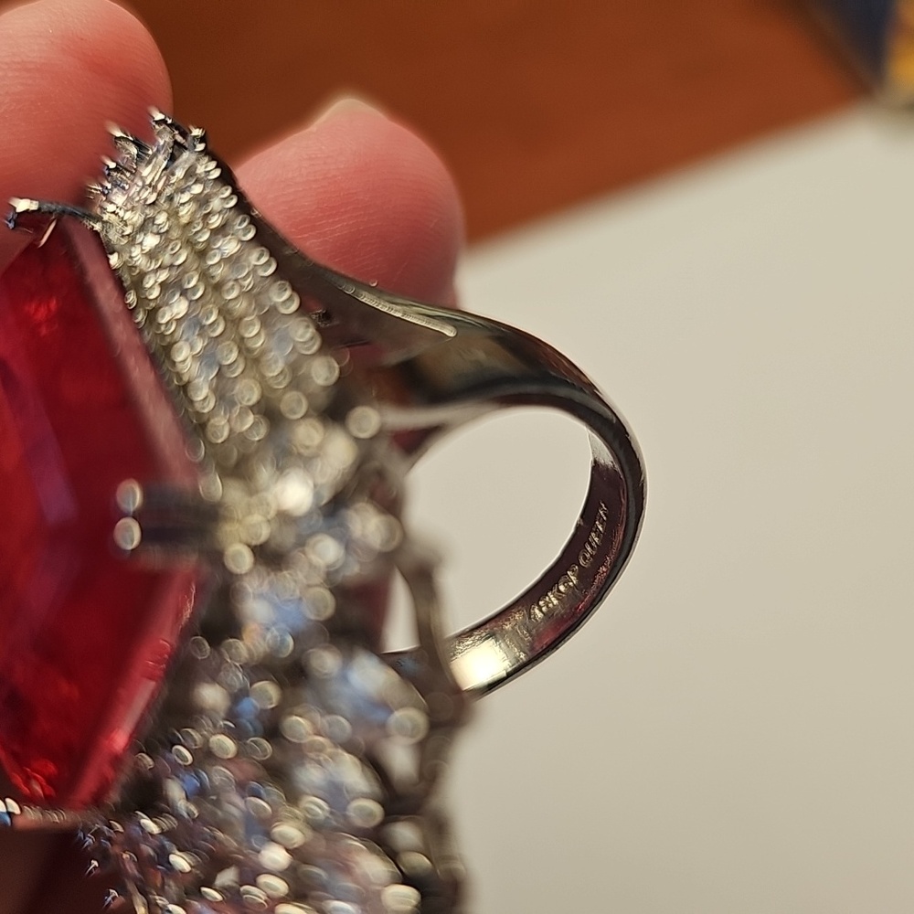Massive Ruby Doublet Ring Size 9 - image 5